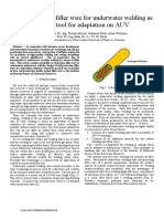 Development of Filler Wire For Underwater Welding As A Repair Tool For Adaptation On AUV