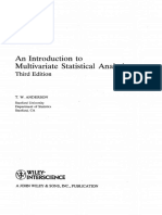 An Introduction To Multivariate Statistical Analysis, 3rd Edition by Theodore Anderson