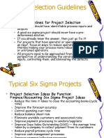 six sigma Project Selection Guidelines