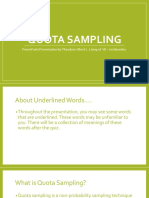 Quota Sampling: Powerpoint Presentation by Theodore Albert L. Lising of Vii - Archimedes