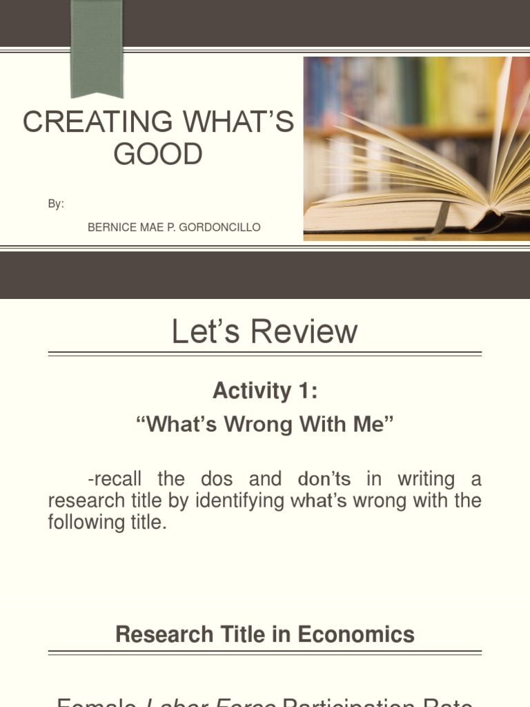 COT1 Creating Whats Good | PDF | Poverty | Poverty & Homelessness