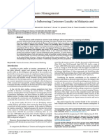 Investigation of Factors Influencing Customer Loyalty in Malaysia and Jordan Hotel Industry 2169 0286 1000181