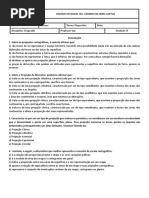 Avaliação de Geografia i Unidade