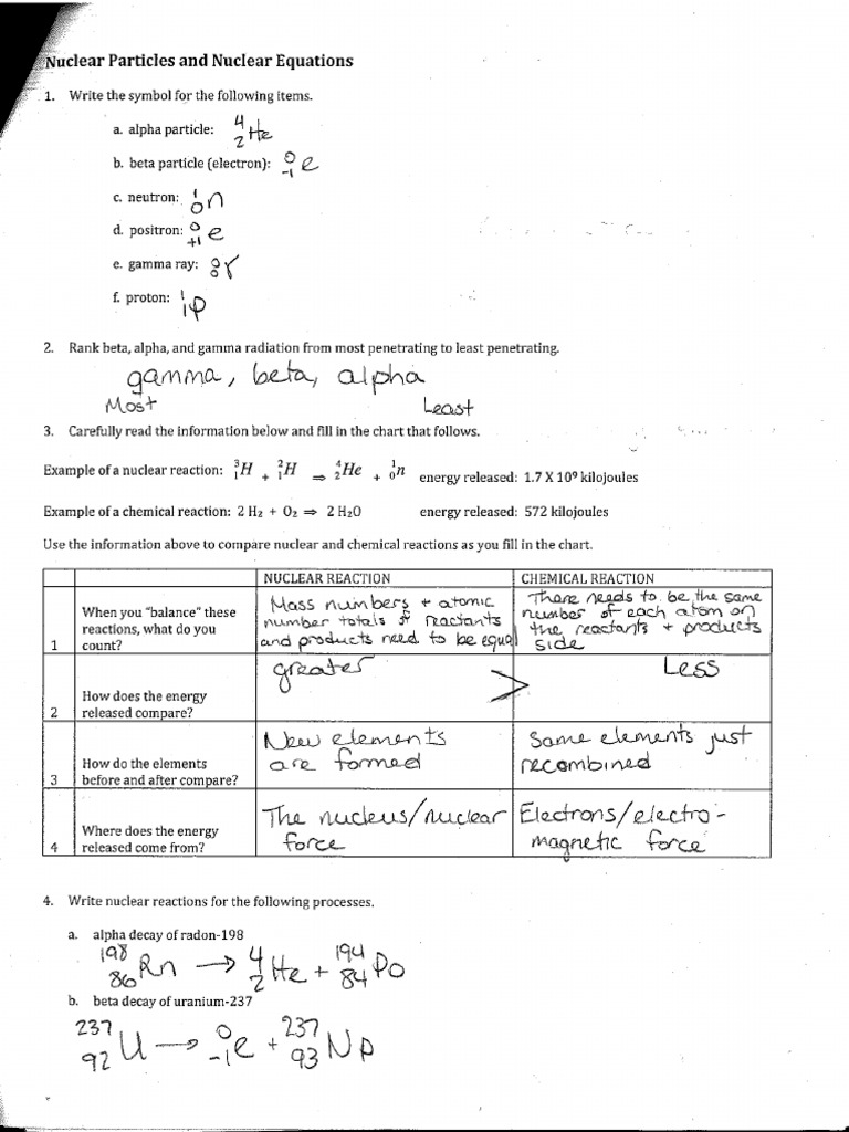 KEY Nuclear Equations  PDF