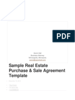Sample Real Estate Purchase & Sale Agreement Template: Aaron Hall Business Attorney Minneapolis, Minnesota