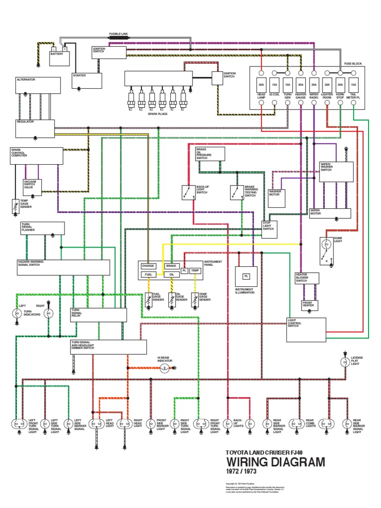 Toyota Wiring Diagram FJ40 | PDF | Components | Manufactured Goods