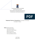 Relatório de MATERIAIS 2 - Cementação, Têmpera, Recozimento e Normalização