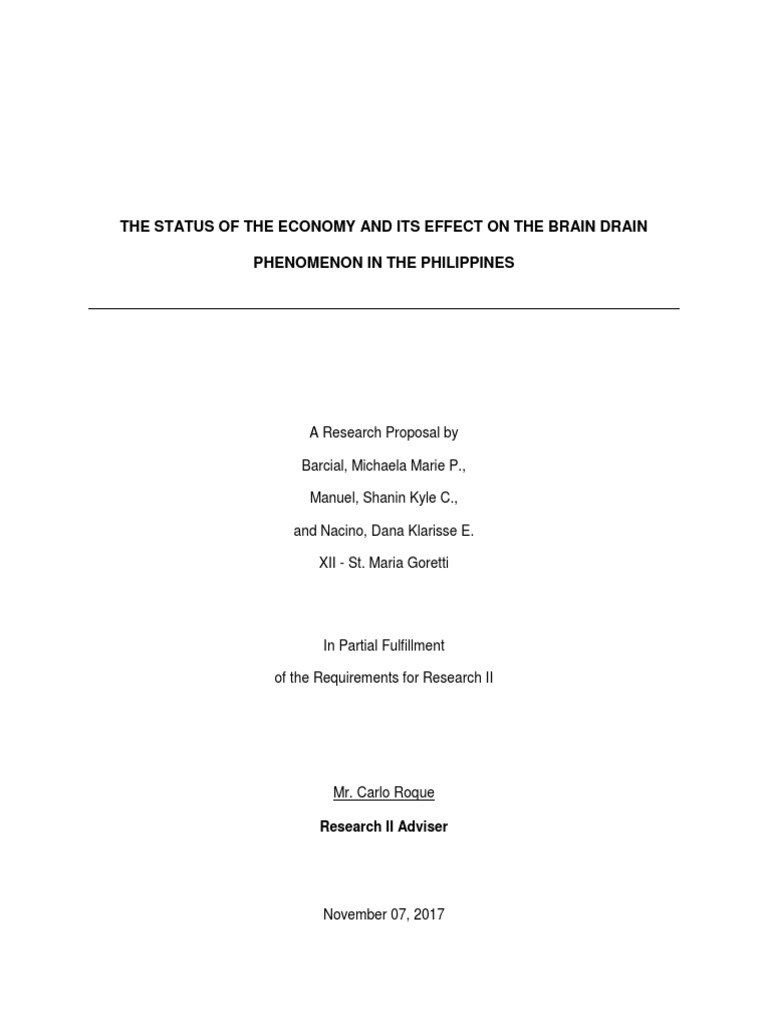 The Status of The Economy and Its Effect On The Brain Drain Phenomenon ...