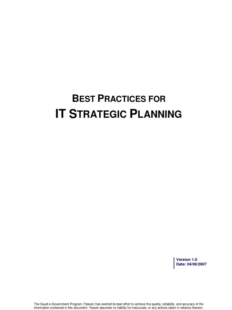 Best Practices For IT Strategic Planning en | PDF | Strategic ...