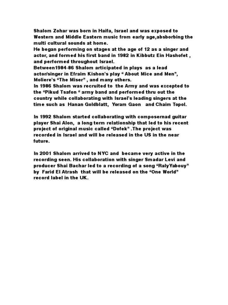 Shalom Zachar PDF
