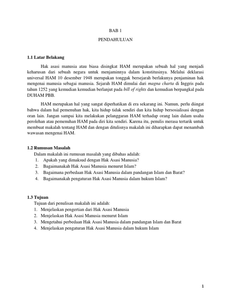 Makalah Ham Agama Islam
