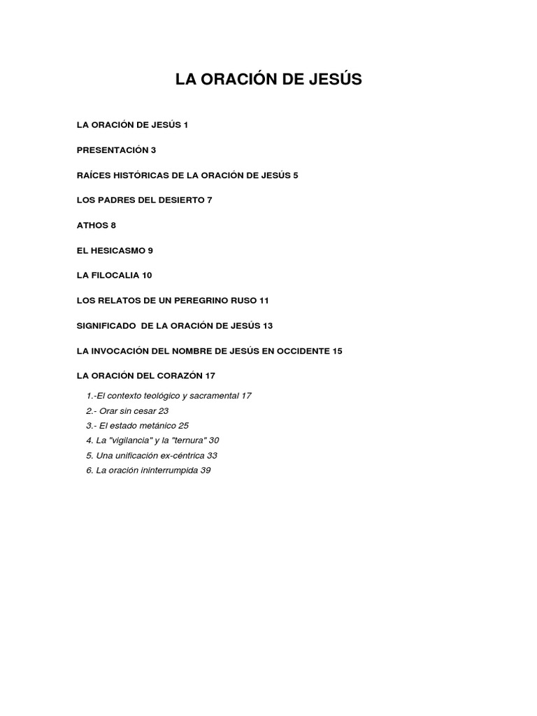 La Oracin de Jess PDF | PDF | Religión y espiritualidad