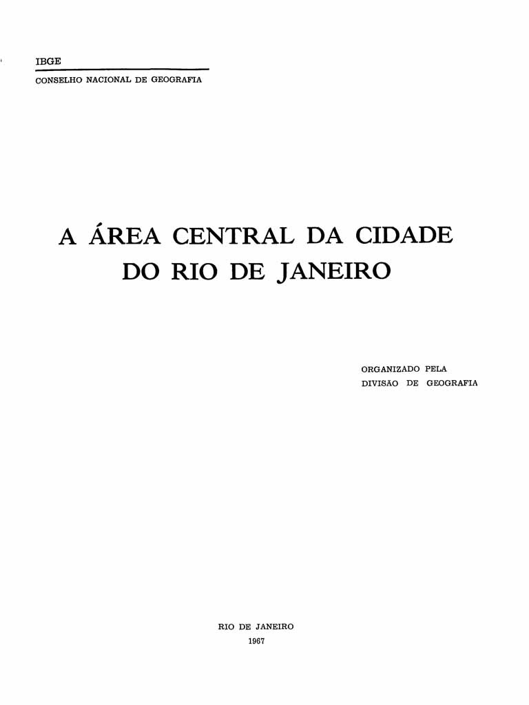 A Área Central Da Cidade Do Rio de Janeiro | PDF