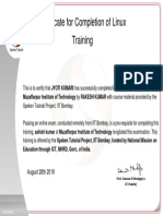Certificate For Completion of Linux Training