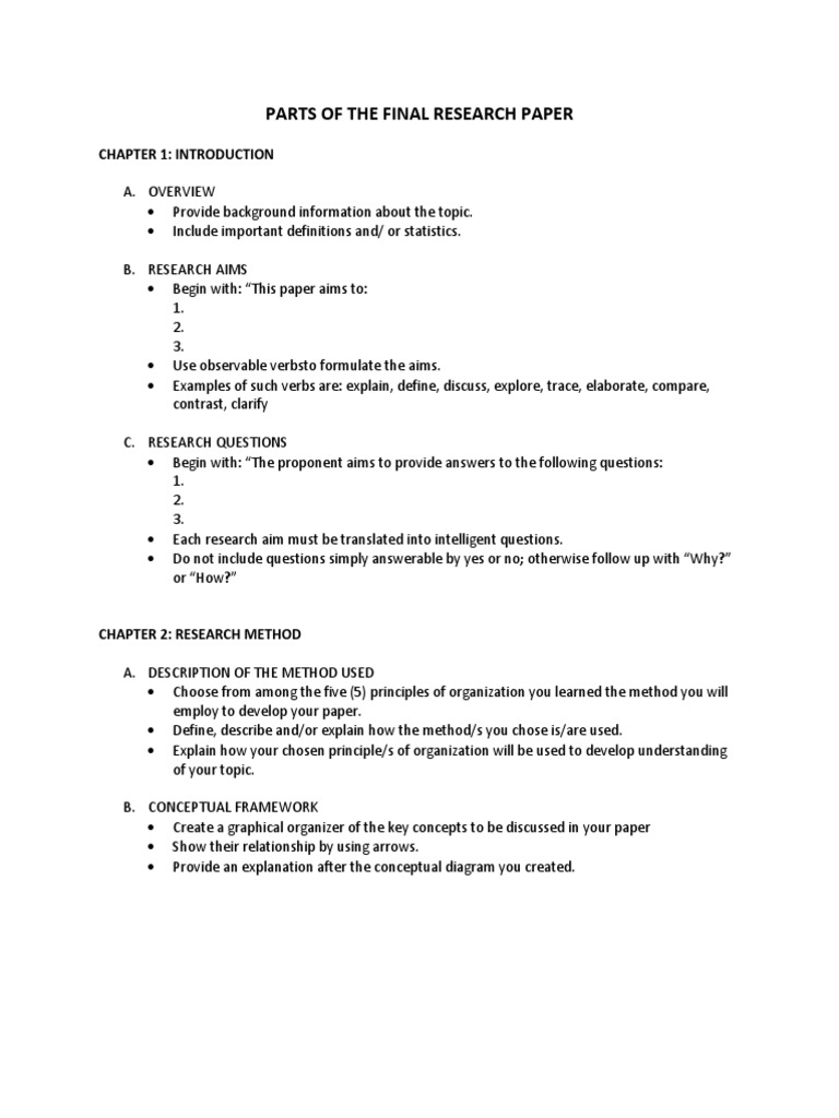 Final Research Paper Structure Guide | PDF | Cognitive Science ...