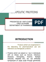 Therapeutic Proteins: Presented By:Rafa Zubair N.V First M.Pharm Department of Pharmacology