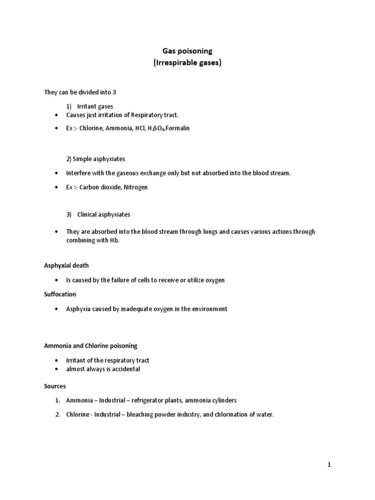 Gas Poisoning (Irrespirable Gases) Asphyxial Death PDF