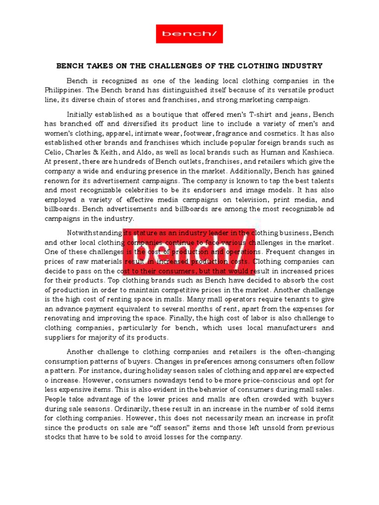 Bench Case Study PDF Retail Brand