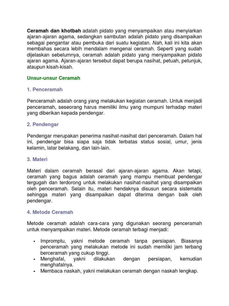 Ceramah Dan Khotbah
