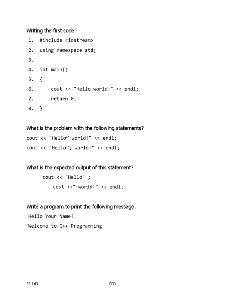 01 Writing First Code PDF | PDF