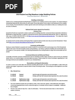 2019 Wedding Policies 12518