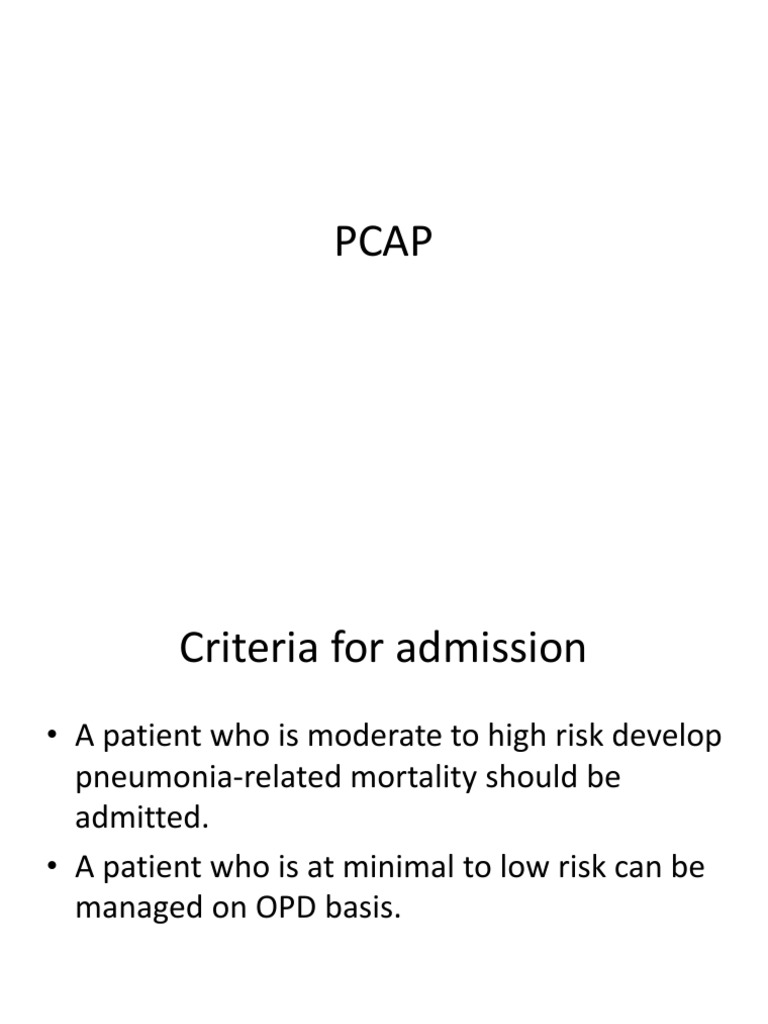 PCAP Risk Classification and Guidelines | PDF | Pneumonia | Epidemiology