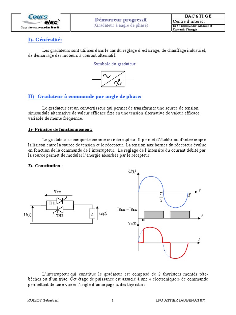 Démarreur Progressif et Gradateur à Phase | PDF | Puissance (physique ...