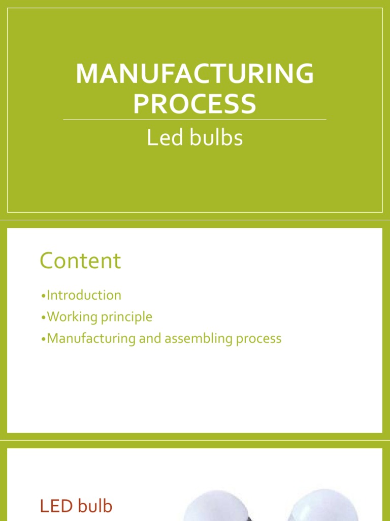 Manufacturing LED Bulbs | PDF | Light Emitting Diode | Semiconductors