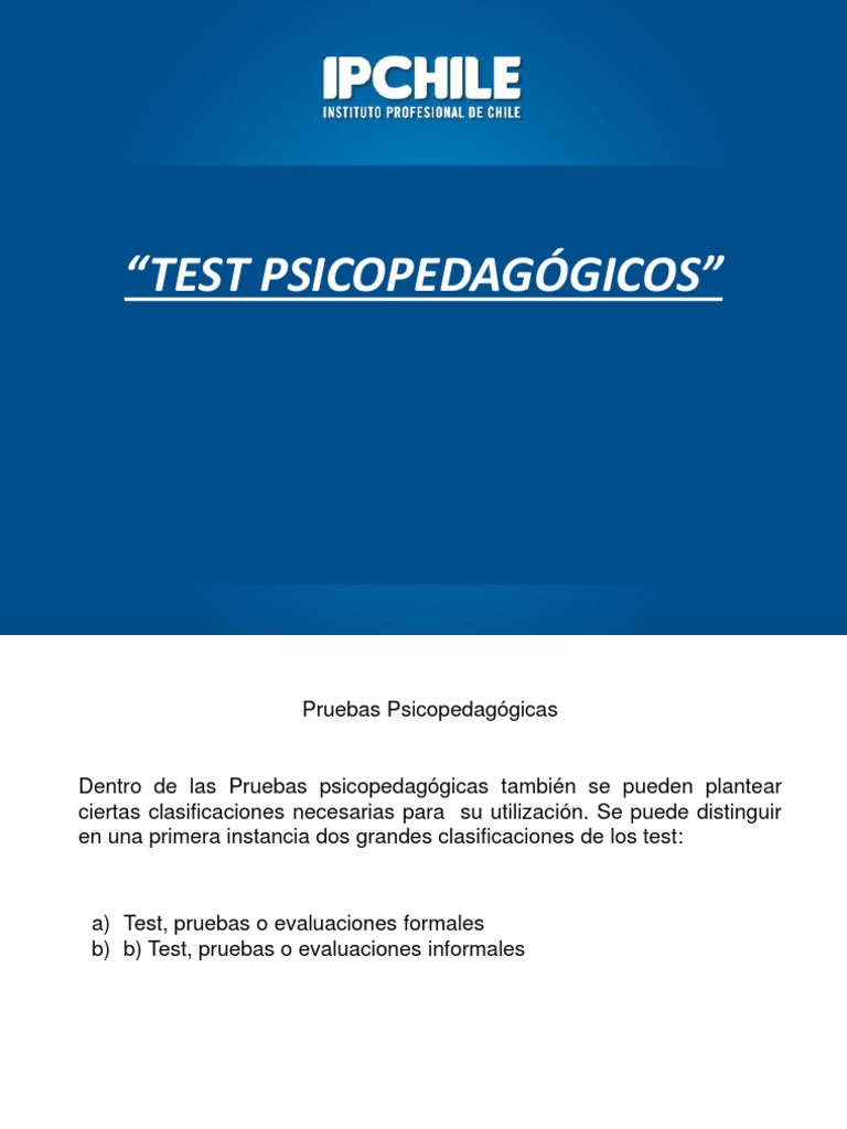 Clasificación de Pruebas Psicopedagógicas | PDF | Psicología Aplicada ...