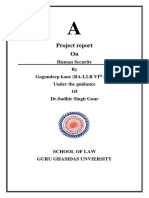 Project Report On: Human Security by Gagandeep Kaur (BA-LLB VI Sem) Under The Guidance of DR - Sudhir Singh Gaur