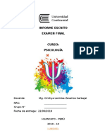Formato Del Informe Escrito Examen Final de Psicología 2019-10