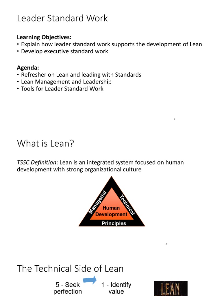 Leader Standard Work in Lean Management | PDF | Lean Manufacturing ...