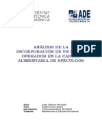 Taberner - Análisis de La Incorporación de Un Nuevo Operador en La Cadena Alimentaria de Speculoos