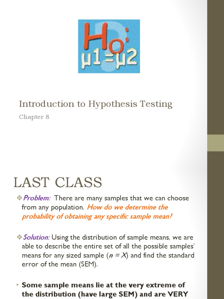Introduction To Hypothesis Testing | PDF | Type I And Type Ii Errors ...