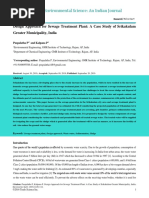 Design Approach For Sewage Treatment Plant A Case Study of Srikakulam Greater Municipality India