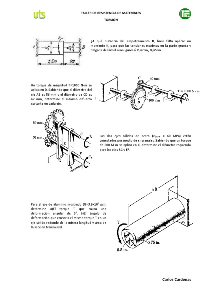 Tensión en Ejes de Acero con Engranes | PDF