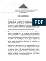 Conclusiones I Congreso Nacional de Profesores en Educación Artística