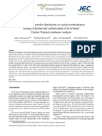 Effect of Mass Transfer Limitations On Catalyst Performance During Reduction and Carburization of Iron Based Fischer-Tropsch Synthesis Catalysts