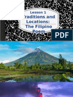 Lesson 1 Traditions and Locations The Filipino Poem