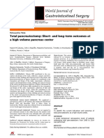 Total Pancreatectomy: Short-And Long-Term Outcomes at A High-Volume Pancreas Center