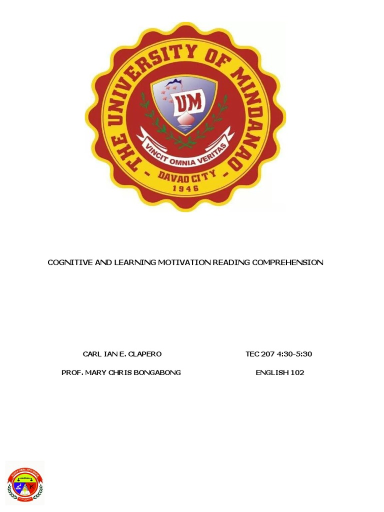 Cognitive and Learning Motivation Reading Comprehension | PDF | Reading ...