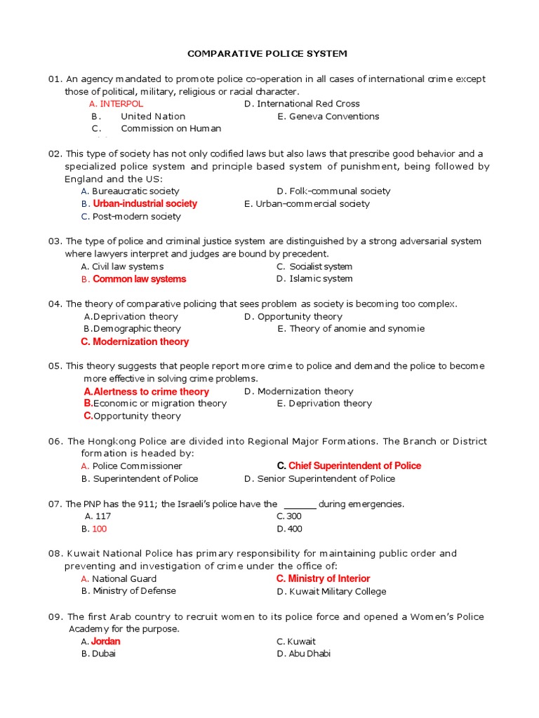 Comparative Models of Policing Systems | PDF | Law Enforcement Agency ...