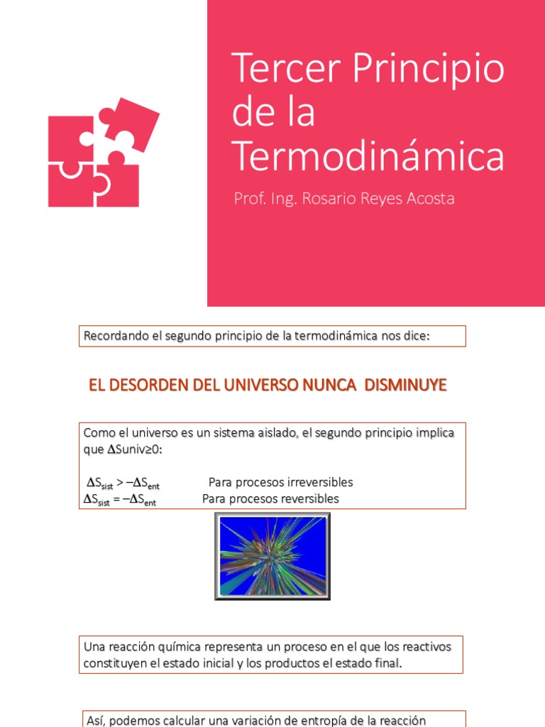 Tercer Principio de La Termodinámica PDF Energía libre de Gibbs Entropía