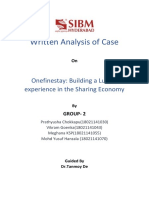 Written Analysis of Case: Onefinestay: Building A Luxury Experience in The Sharing Economy
