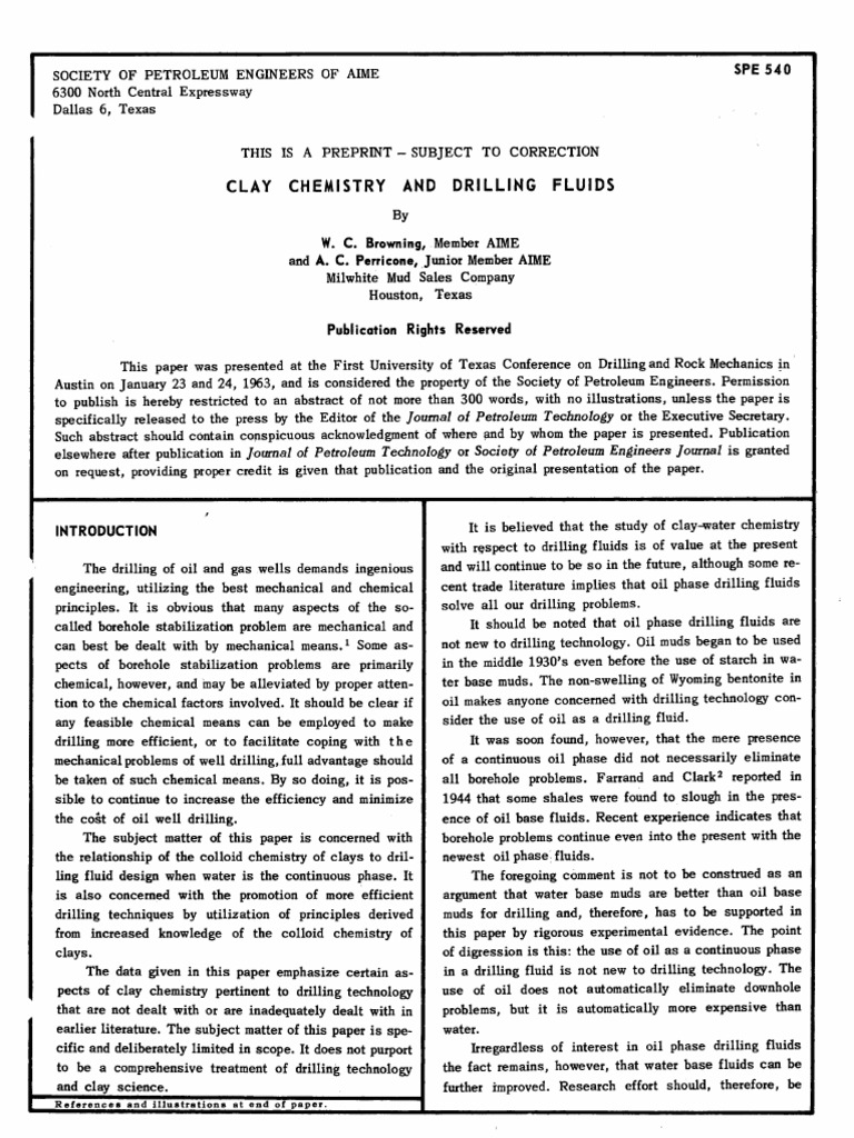 Clay Chemistry in Drilling Fluids | PDF | Ion | Calcium