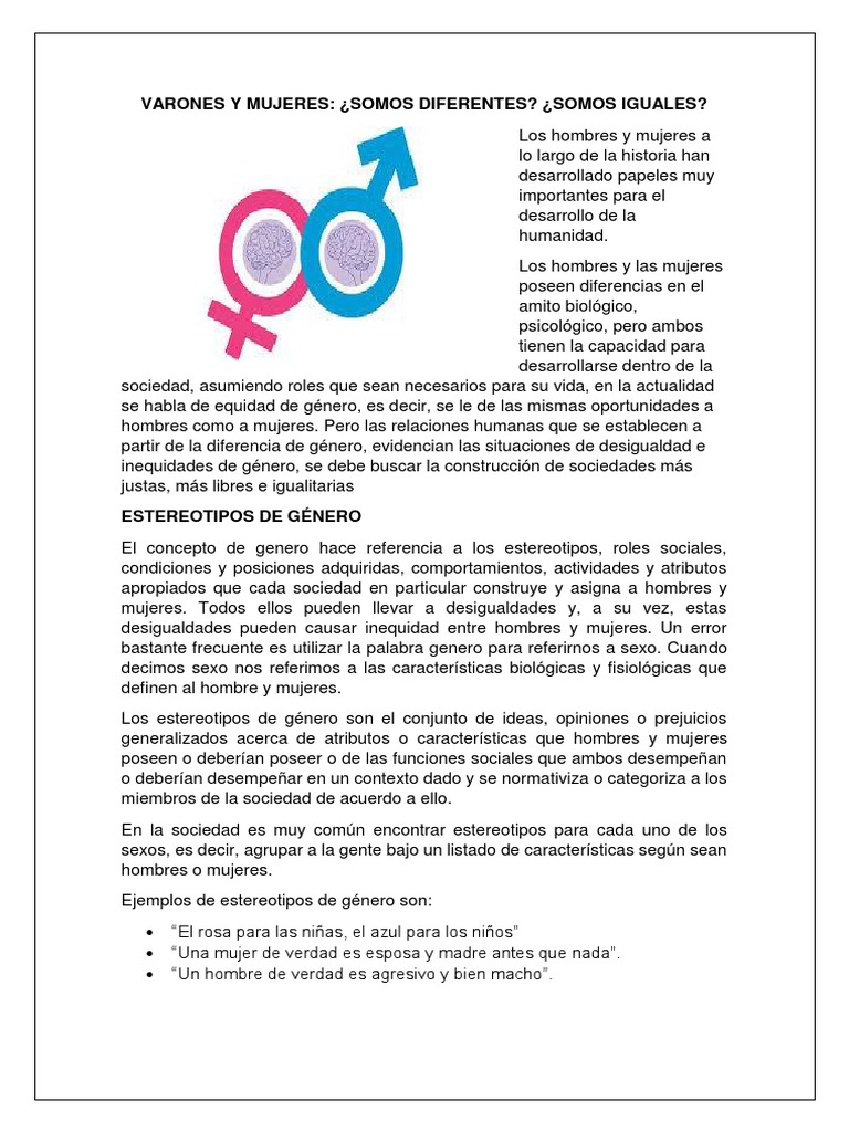 Diferencias y Estereotipos de Género | PDF | Hombre | Género