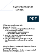 Electronic Structure of Matter