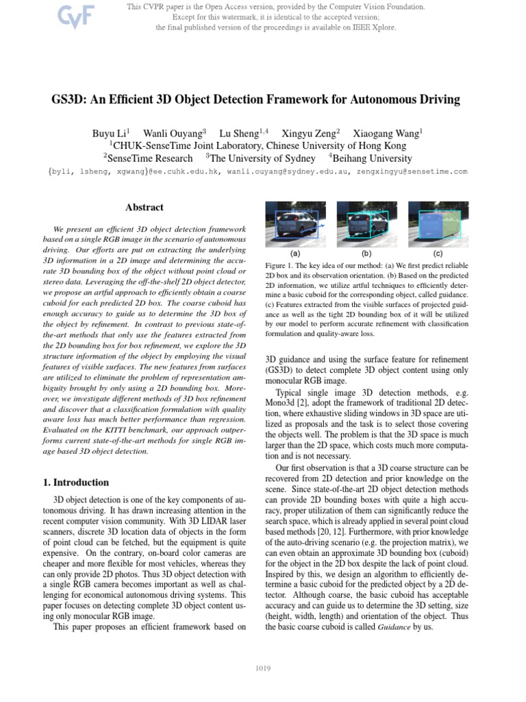 Li GS3D An Efficient 3D Object Detection Framework For Autonomous ...
