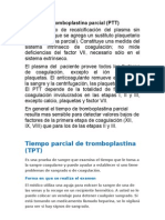 Lo que mide el Tiempo de Tromboplastina Parcial (TTP