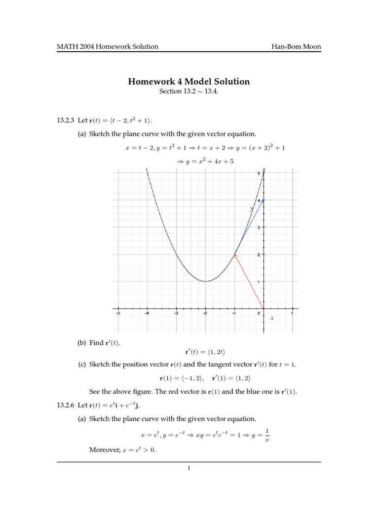 Math Homework Solutions | PDF | Helix | Acceleration